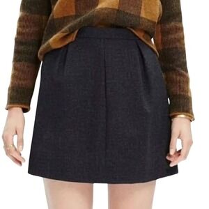 MADEWELL Pleated Jacquard Black Mini Skirt Lined With‎ Pockets EUC Size 4
